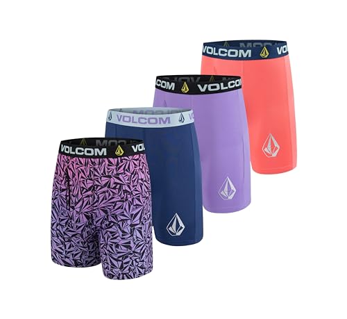 Volcom Herren-Boxershorts, Poly-Spandex, Performance-Boxershorts, Unterwäsche, Violett/Marineblau/Violett/Koralle, X-Large