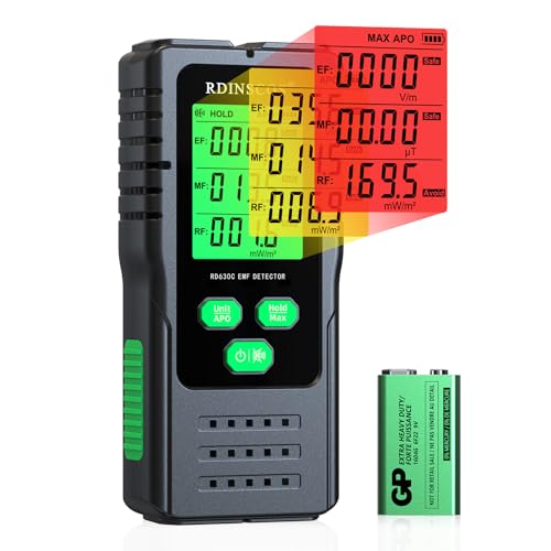 EMF-Messgerät Strahlungsdetektor Digitaler Elektromagnetische Felder Handgehaltener EF/MF/RF Elektromagnetische Strahlung Messgerät mit LCD EMF-Inspektionen (RD630C)