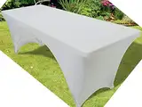 Fachhandel Plus Tischhusse für Koffer-Klapptisch Husse für Biertisch klappbarer Tisch Bierzeltgarnituren-Tisch faltenfrei bügelfrei pflegeleicht waschbar 183 x 75 x 74 cm