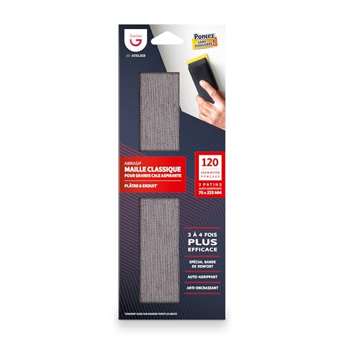 Gerlon 3 Stück 70 225 mm Klett-Schleifmittel staubfreies Schleifen, Körnung 120 (mittel)