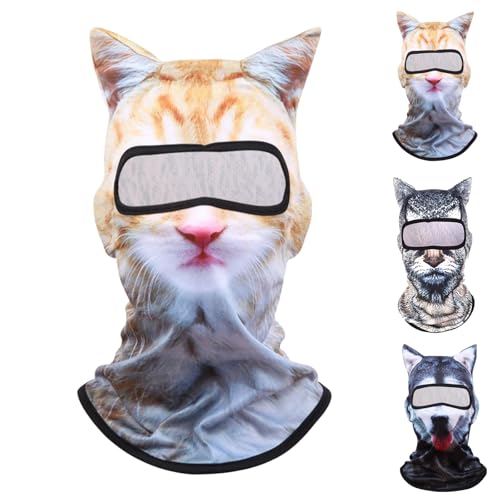 LXCJZY Cat Ski Mask, 3D Cat Ski Face Mask with Ears, Cute Full Face Mask Animal Ski Mask (DE/NL/SE/PL, Alphanumerisch, Einheitsgröße, 1pc-Type-A)