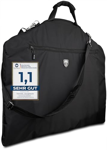 Travando Anzugtasche mit 15" Laptopfach und Schultergurt - Kleidersack Anzug Transporttasche Aufbewahrung Kleidertasche Business Reisen Flug Kleiderhülle Anzughülle Anzugsack Anzugkoffer