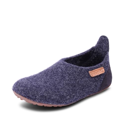 Bisgaard Unisex Kinder Wool Basic Slipper, Blau, 35 EU