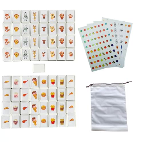 Einfache Verpackung, 65 Blöcke 30mm Seaside Stil Escape Game ABS Plastik Mahjong Stil, Seaside Stil Escape Spiel Legespiel für Kinder, Escape Blöcke, mit DIY-PVC-Aufklebern-DREI zusätzliche Aufkleber