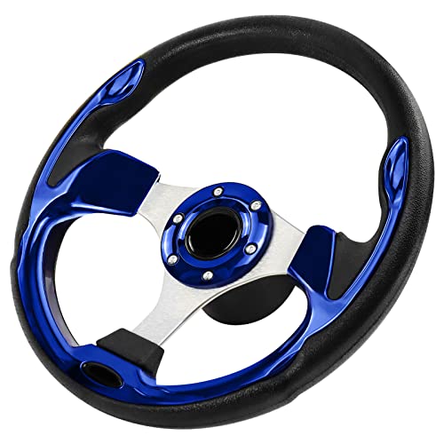 Acclcors12,5-Zoll-Boot-Lenkrad, 3/4-Zoll-Achse Marine-Lenkrad-Adapter, Carbon-Lenkrad für Boote, Yachten, Pontoon-Boote (blau)