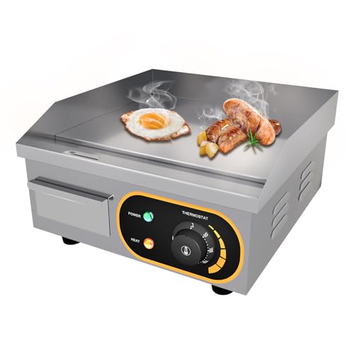 MOOTACO Grillplatte Elektrisch, Profi Gastro Elektrogrill Elektrische Grillplatte Tischgrill mit 36 x 30 cm Grillfläche aus Gusseisen 1500W für Restaurants, Küche, Gewerbe, Haushalt usw.