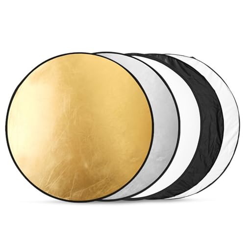 5 in 1 Reflector, Scheibenreflektor, 30cm Rund Fotografie Licht Reflektor, Diffusor Fotografie, Faltbarer Faltreflektor, Foto Reflektorreflektor Lichtreflektor, für Foto, Selfie, Hochzeitsfotografie