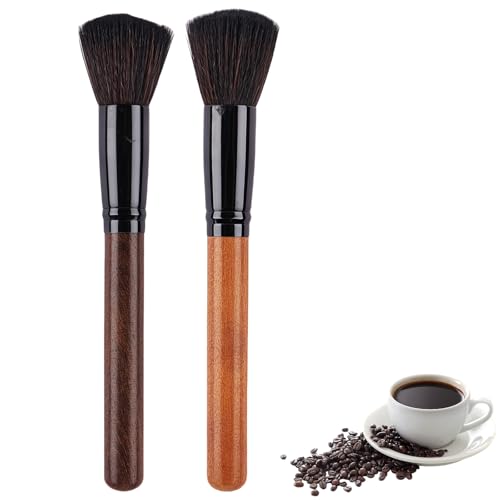 2 Stück Barista Pinsel, Hochwertig Kaffeepinsel Und Langlebig Siebträger Bürste, Kaffee Pinsel EIN Muss Für Baristas, Siebträger Pinsel Für Cafés Familienkaffee (Schwarz Und Braun)