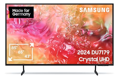 Samsung Crystal UHD 4K DU7179 Fernseher 43 Zoll, Samsung TV mit PurColor, 4K Upscaling, Crystal Prozessor 4K, Smart TV, GU43DU7179UXZG, Deutsches Modell [2024]