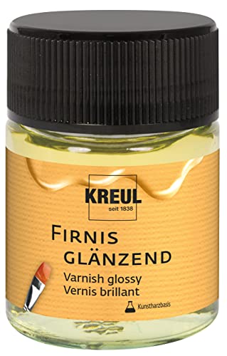 KREUL 86150 - Firnis glänzend, 50 ml, schützt vor Staub und Schmutz, transparenter & elastischer Schlussfirnis auf Kunstharzbasis, für Öl- und Acrylmalerei