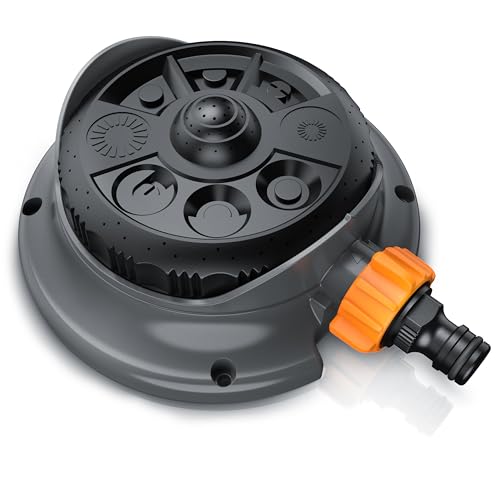 Brandson - Rasensprenger Flächenregner - Garten Sprinkler 3/4 Zoll - 8 verstellbare Sprühformen - 110 m² Beregnungsfläche – Viereckregner - Schnellkupplungsadapter – Rasensprinkler Rasen Beet Blumen