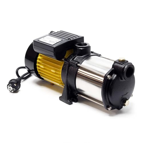 Wiltec Mehrstufige Kreiselpumpe 6000l/h 550W Förderhöhe 35m, Ansaughöhe 9m, 2850U/min, Wasserpumpe für Hauswasserwerke, Haus und Garten