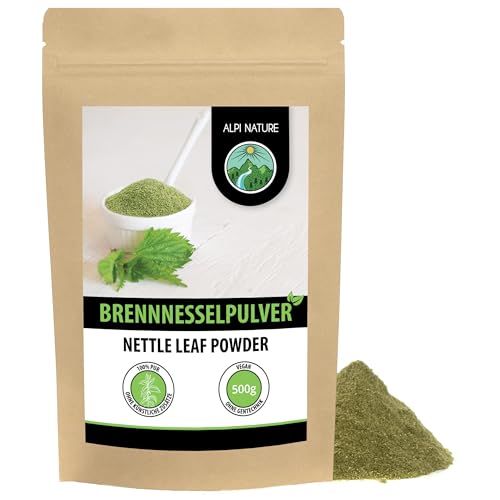 Brennnessel Pulver 500g von Alpi Nature, Brennesselpulver, Brennnesselblätter getrocknet und gemahlen