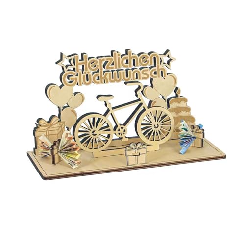 Fahrrad Deko, Geburtstagsgeschenk Holz, Geldgeschenk Fahrrad Holz, DIY Geldgeschenke Geburtstag, Gästebuch aus Holz, Spardose Fahrrad, Kreative Weihnachtsreise-Festtagsgeschenke für Freunde