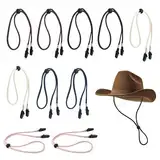 FUIPVGI 10 Stück Hut Clips, Hut Anti-Wind Lanyard Cord Clips, Hut-Halteclip, Hutband-Clips für Wind, Verstellbare Hut Kinnkordel für Wind, Hutschnur zum Jagen Camping Wandern Bootfahren