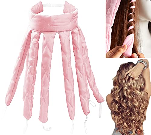 Heatless Curlers Headband, Octopus Hair Curler, Lockenwickler über Nacht Locken Ohne Hitze Für Lange Mittleres Haare, Seidenband Lockenwickler Weiches Stirnband Tools Für Damen Mädchen - Pink