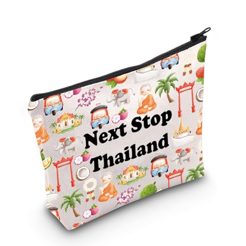 Kosmetiktasche mit thailändischen Symbolen, Souvenir, Thailand, Liebhaber, Geschenk, Thailand, Urlaub, Thailand, Reise, Kosmetiktasche, Südostasien, Reisegeschenk, Next Stop Thailand