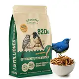 Hatortempt 5L Premium Mehlwürmer getrocknet - Non-GMO, Natürliches Vogelfutter Wildvögel ganzjährige Ernährung, trockene Würmer für Vögel, Hamster 820 gr