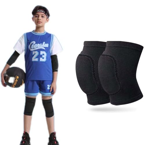 Knieschoner Handball Kinder,2pcs Volleyball Knieschoner FüR Kinder,Anti-Kollision Weiches Verdickung Schwamm Knieschoner, Elastische Kollision Vermeidung Für Handball FußBall Wrestling Skifahren(S)