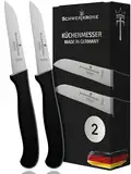 Schwertkrone Solingen Premium Schälmesser Set, 2-teilig – Scharfe Gemüsemesser, 7.5cm Klinge, Robuster Kunststoffgriff, Perfekt für Küche & Profis