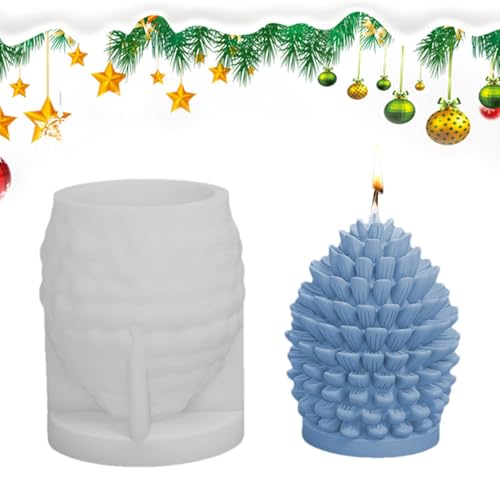 Tannenzapfen-Silikonform, Tannenzapfenform, Tannenzapfenform, Weihnachtsform, Tannenzapfen, Hausherstellung, Silikonform, Seife, Ton, Kerzen-Bastelform für Kerzen, Seife