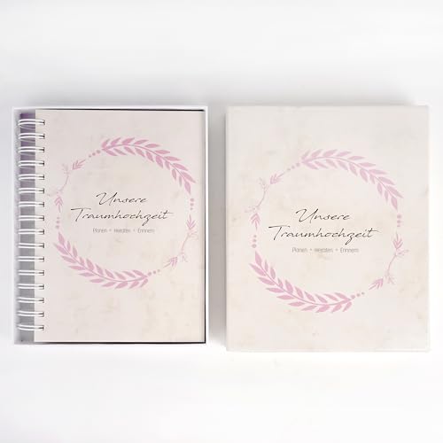 ewtshop® Hochzeitsplaner Planung Erinnerung Schritt für Schritt in die Hochzeit 194 Seiten Inhalt im handlichen DIN A5 Format mit Schmuckschuber zur Aufbewahrung hilfreiche Checklisten