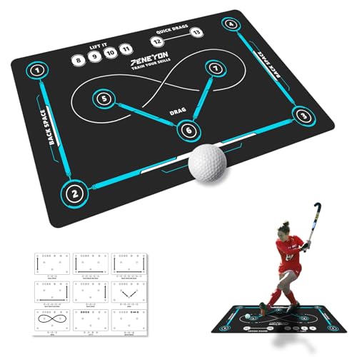 peneyon Hockey-Trainingsmatte für drinnen und draußen, für alle Altersgruppen, rutschfeste und leise Oberfläche, das beste Geschenk für Hockey-Trainings-Enthusiasten, 150 x 90 cm