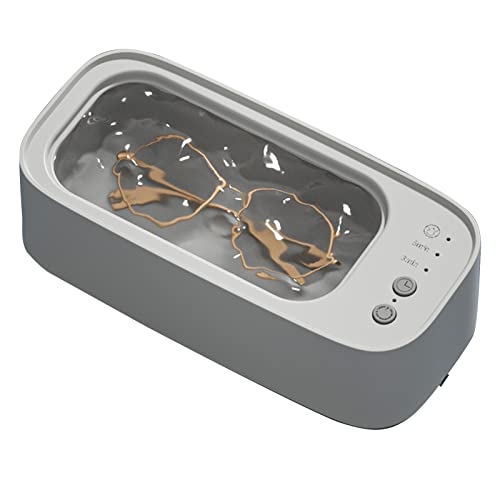 45000Hz Hochfrequenz Ultraschallreiniger, Ultraschallreinigungsgerät mit 3 Reinigungsmodi, 300ml Ultrasonic Cleaner Haushaltsreinigungsgerät für Brille Schmuck Uhren Zahnprothesen Ringe(Weiss)