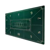 SLOWPLAY Nash Texas Holdem Pokermatte 180x90cm I Tragbarer Pokertisch | Pokertischauflage mit einem Art Deco Layout Print, Deluxe Pokertuch - Pokerteppich（Grün）