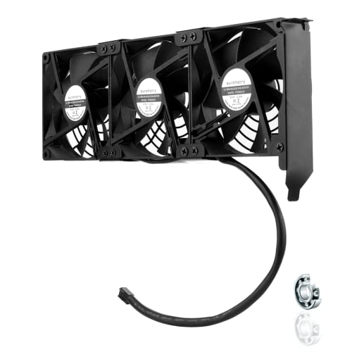 euroharry Grafikkarten-Lüfter3 x 92 mm -Hoher Luftstrom Lüfter, PCI-Halterung Kühler - GPU-Lüfter ，unterstützt 5 V, 7V,12V ，unterstützt unterstützt Support Mainboard sys_fan Schnittstelle