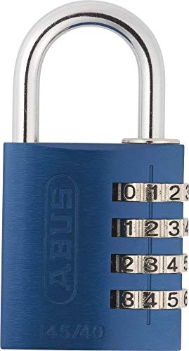 ABUS Zahlenschloss 145/40 Blau - Kofferschloss, Spindschloss u. v. m. - Aluminium-Vorhängeschloss - individuell einstellbarer Zahlencode - ABUS-Sicherheitslevel 4