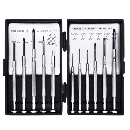Mini Schraubendreher Set - 11 in 1 Präzise Wartung Uhrmacherwerkzeug Set Feinschraubendreher Set Werkzeugset Präzisionsschraubendreher Set Kleine Schraubenzieher Set für Phone, PC, Laptop, iPad