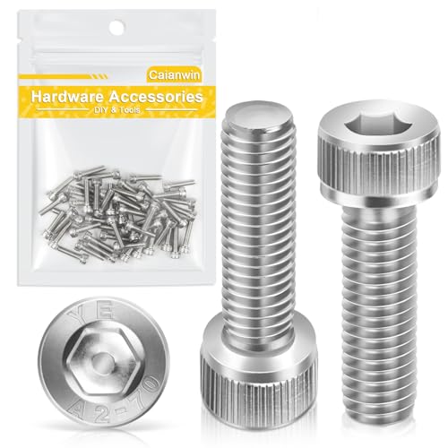 M3*12mm Zylinderschrauben mit Innensechskant 50 Stück,Caianwin DIN 912 Edelstahl(A2 V2A)Schrauben für Industriemaschinen,Kraftfahrzeuge,Bauwesen