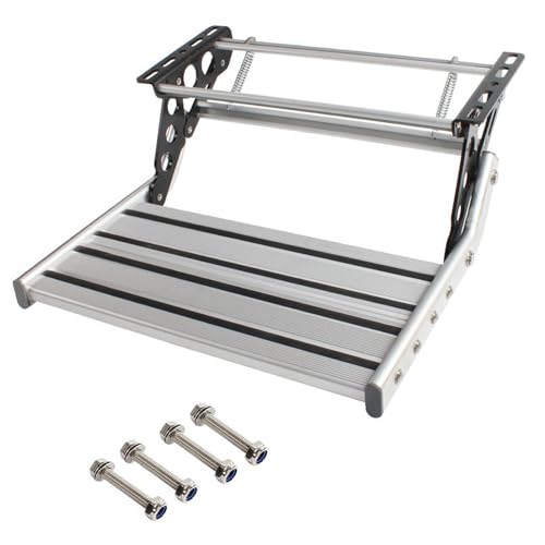 Aluminium Wohnmobil Trittstufen Klappbar, Wohnmobil Wohnwagen Ausziehbare Herunterklappbare Leiter Trittstufe, Wohnwagenleiter für Reiseanhänger/LKW