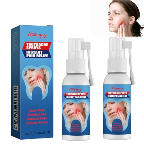 2Pcs Zahnschmerzen Sprays Zahnschmerzen Reparatur Spray Mundpflege Spray Natürliche Sanfte Dental Pain Relief Tragbares Zahnschmerz-en Schwellung Karies Deep Clean Reparatur(20ml)