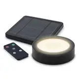 Spetebo LED Solar Magnet Pavillon Leuchte schwarz mit Ferbedienung - Ø 12 cm - Gartenschirm Beleuchtung mit 3 Helligkeitsstufen - Campingleuchte Gartenleuchte Außen Beleuchtung für Sonnenschirm Zelt