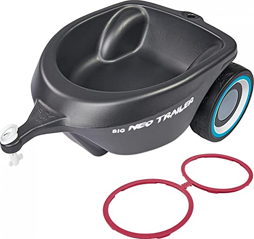 BIG-Bobby-Car Neo Trailer Anthrazit - Bobby-Car Anhänger für drinnen und draußen, für das BIG-Bobby-Car, Ladevolumen: 3 Liter, für Kinder ab 1 Jahr, Grau