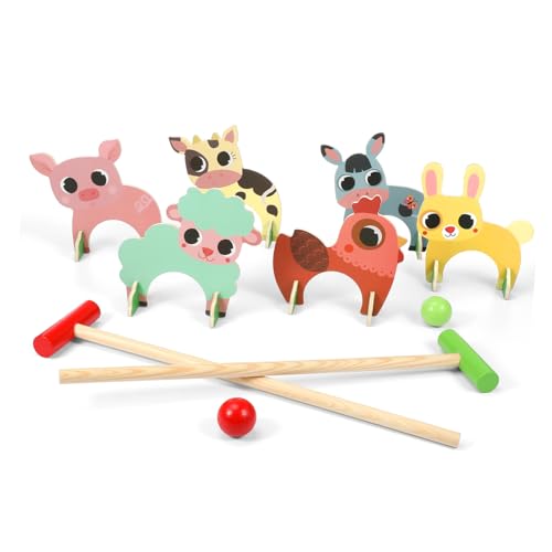 BESPORTBLE 1Satz Krocket Spielset Aus Tierisch Geformtes Krocketspiel Für Drinnen Und Draußen Lustiges Familienspiel Für Jahren Cartoon Tierdesign