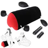 Sex-Positionskissen, Dildohalterung mit verstellbaren Hand- und Oberschenkelfesseln, Sex-Bondage-Set, Sexmöbel fürs Schlafzimmer – Sex-Body-Positioner für Paare (red-black)