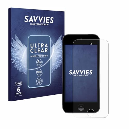 Savvies 6 Stück Schutzfolie für Apple iPod Touch (Gen.5/6/7) Displayschutz-Folie Ultra-Transparent