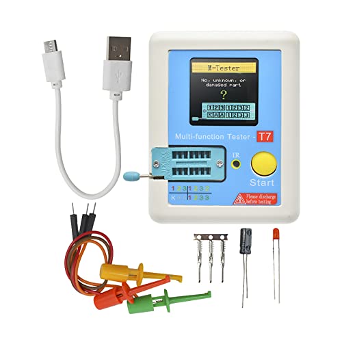 VOKTTA LCR-T7 Transistor Tester Multifunktions TFT, Vollfarb GrafikDisplay, Transistor Messgerät mit automatischer Abschaltung für Dioden Trioden Kondensator Widerstand Transistor