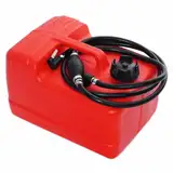 Kraftstofftank HIBO Set - Komplett Montiert - Benzintank Boot 11.3 Liter - Hochwertiger Benzintank Kunststoff - Bootstank - Treibstofftank - Geeignet für Mercury, Mariner und Tohatsu