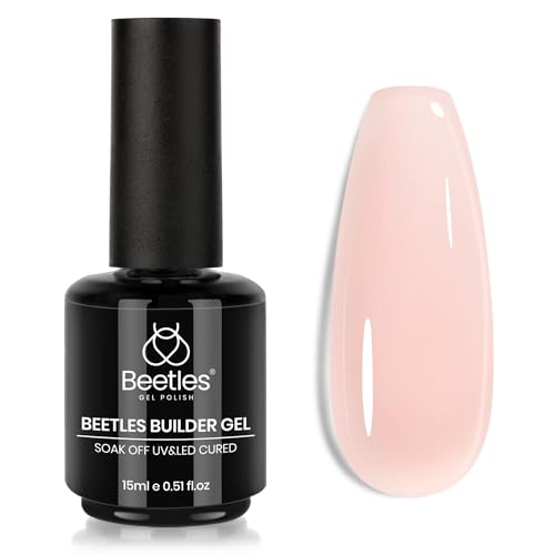 Beetles Builder Nail Gel for Nails 7 in 1 15ML Nude Translucent Builder Strengthener Gel Jelly Gel Extension Nagelgel, keine Slip-Lösung nötig