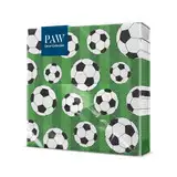 PAW - Servietten 3-lagig (33 x 33 cm) I 20 Stück I Perfekt für Partys, Geburtstage, Feiern I Kinderparty Tischdeko - Bunte Papierservietten mit Motiv - Fußball I Soccer Ball