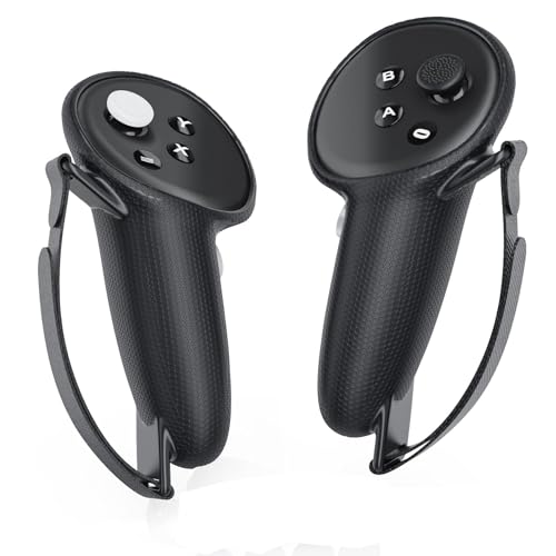 KYYOKE Controller Griffe kompatibel mit Meta/Oculus Quest 3 Zubehör, Quest 3 Silikon Controller Griffe for Quest 3 mit Verstellbarer weicher Handschlaufe passend für große und kleine Hände