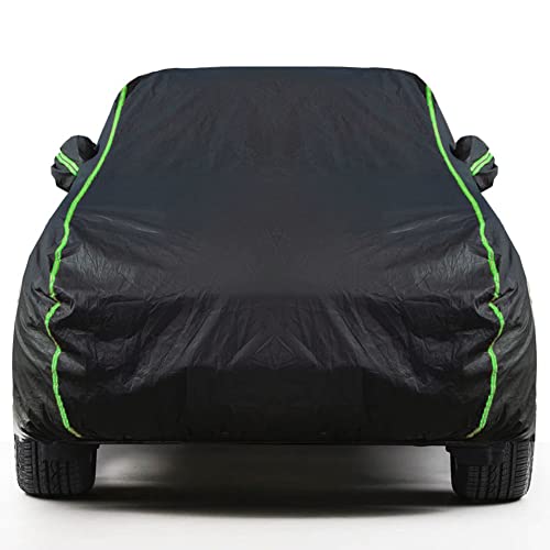 Abdeckplane Auto für Skoda Citigo, Autoabdeckung Outdoor Car Cover Outdoor Winter Vollgarage Autoabdeckung Winter Autoschutzhülle(Schwarz)