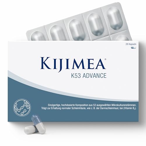 Kijimea® K53 Advance – Darmbakterien Kapseln hochdosiert | 53 ausgewählte Mikrokulturen-Stämme aus der Darmflora | mit Biotin | >500 Milliarden KBE je Packung | laktosefrei | glutenfrei - 28 Kapseln