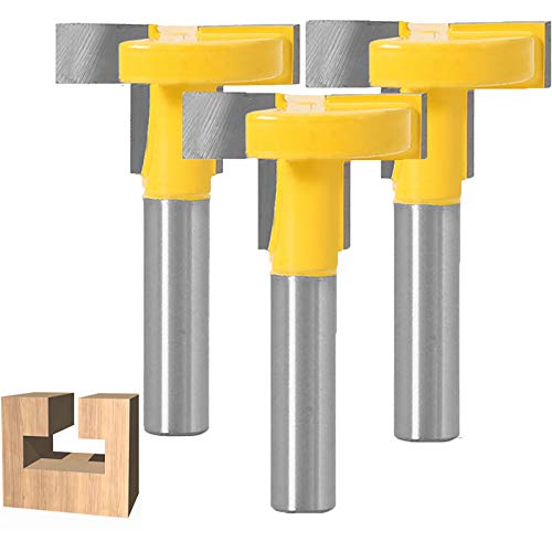 WSOOX 3 Stücke T-Nutfräser T-slot & T-Track Slotting Fräser Router Bit Set mit 8mm Schaft