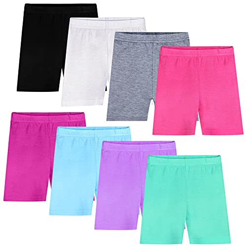 Auranso 8er Set Radlerhose Kinder Mädchen Kurze Leggings Shorts Unterhosen Sport Tanz für 2-10 Jahre 4-5 Jahre Mehrfarbig 1