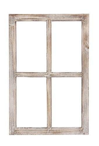 Nostalgie Holz Deko Fenster Holz natur gewischt 40 x 2 x 60 cm